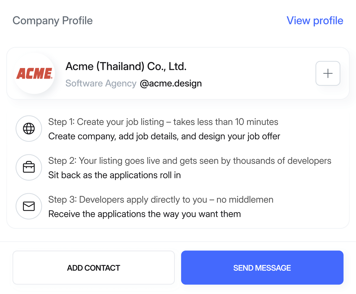 Image showing an example of company profile